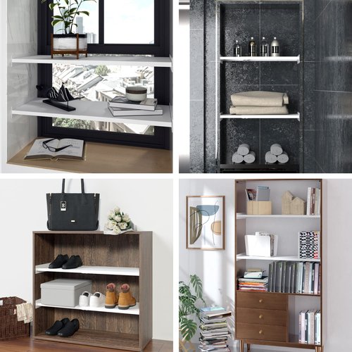 SOFRON Expandable Closet Shelves Organizers, Adjustable Shelf for Cabinet Rack Storage Wardrobe Divider Shelving for Closets Pantry Cupboard Kitchen Large 1 Pack
