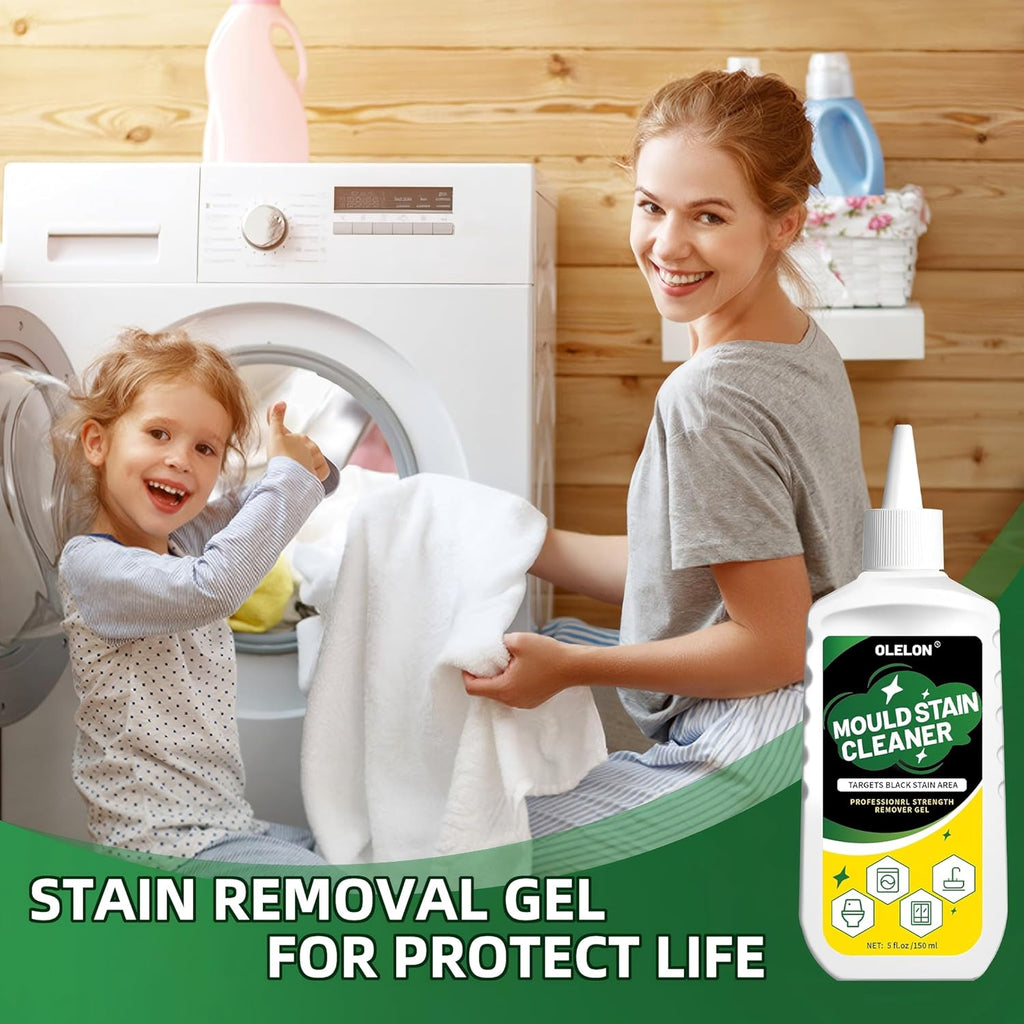 OLELON Mold Stain Remover Gel - Powerful Washing Machine Cleaner for Rubber & Grout - 300ML