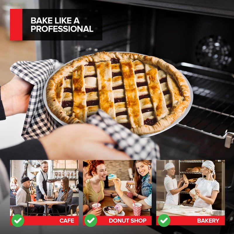 Stock Your Home 9 Inch Aluminum Pie Pans (2 Pack) - Silver Tin for Baking, 9" x 1 1/4" Oven Safe Dish for Crumbles or Cake