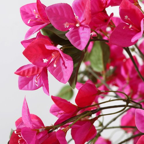 Laiwot 5FT Artificial Tree Tall Potted Fake Bougainvillea Trees for Outdoor Indoor Office Wedding Home Decor Lifelike Faux Plants with Wood Trunk and Pink Flowers