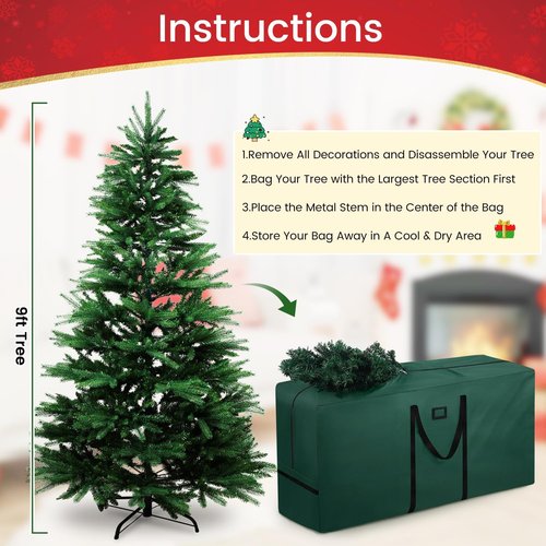 Heavy Duty 600D Oxford Christmas Tree Storage Bag by [Brand Name] - Extra Large with Reinforced Handles & Dual Zipper
