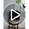 12-Inch Black Velvet Padded Bar Stool Cushion with Non-Slip Backing