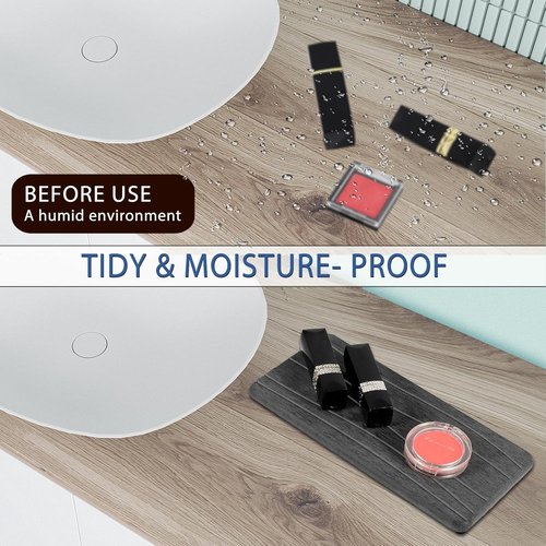 Diatomite Coasters by Skiennix - Fast Drying Water Absorbing Stone Tray Set | 3PCS for Kitchen & Bathroom