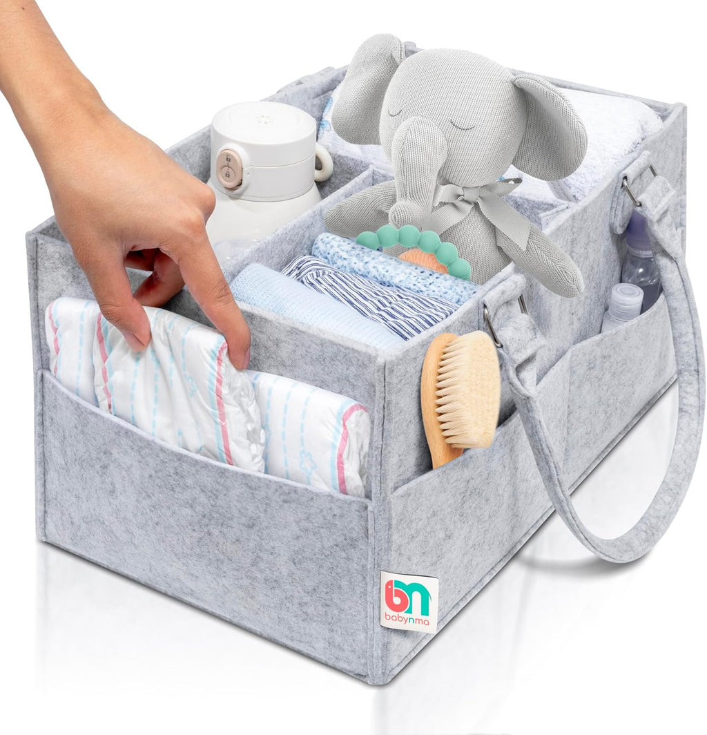 Skiennix Felt Diaper Caddy - Extra Large Portable Organizer for Baby & Toddler Items - Ideal for Nursery & Car