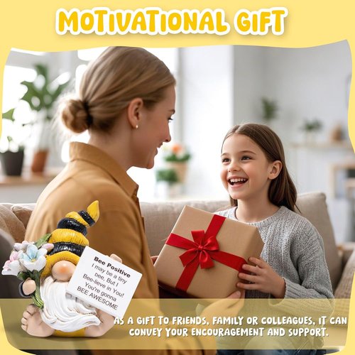 Hodao Positive Bee Figurine | Motivational Home Decor for Women - Stress Relief Gift for Office Desk