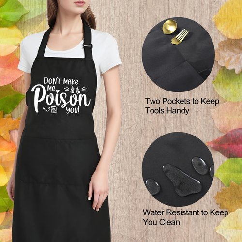 Rokasreke Funny Aprons for Women with Pockets, Kitchen Aprons for Women Cooking Baking Chef, Personalized Birthday Gifts for Mom Wife Mother Christmas
