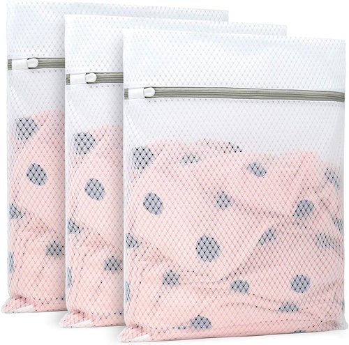 Muchfun Durable Diamond Mesh Laundry Bags - 3 Pack for Delicates | 12 x 16 Inches