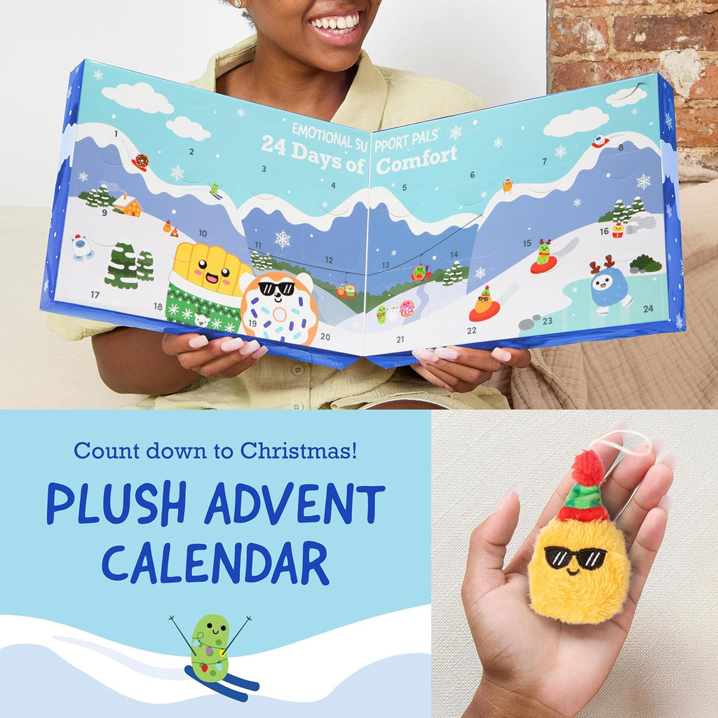 Relatable Emotional Support Advent Calendar - 24 Mini Plush Toys & Ornaments | Fun Countdown Gift for All Ages