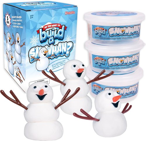 Kangaroo Build A Snowman Kit - 3 Pack Snowballs Toys for Kids | Perfect Winter Crafts & Stocking Stuffers
