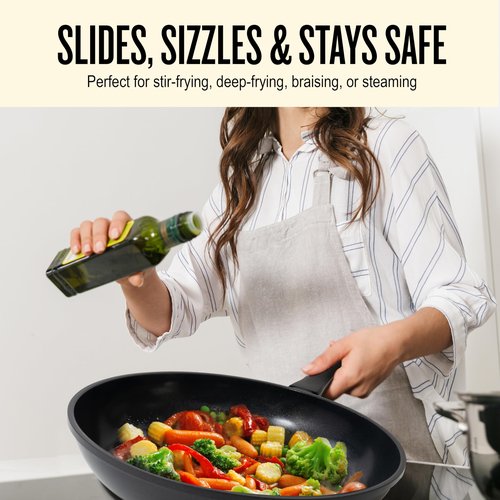 Alva Energy 8" Ceramic Nonstick Frying Pan – Made With No PTFE, PFOA, PFAS, Lightweight, Easy to Clean, Induction, Scratch-Resistant, Heats Evenly for Everyday Cooking