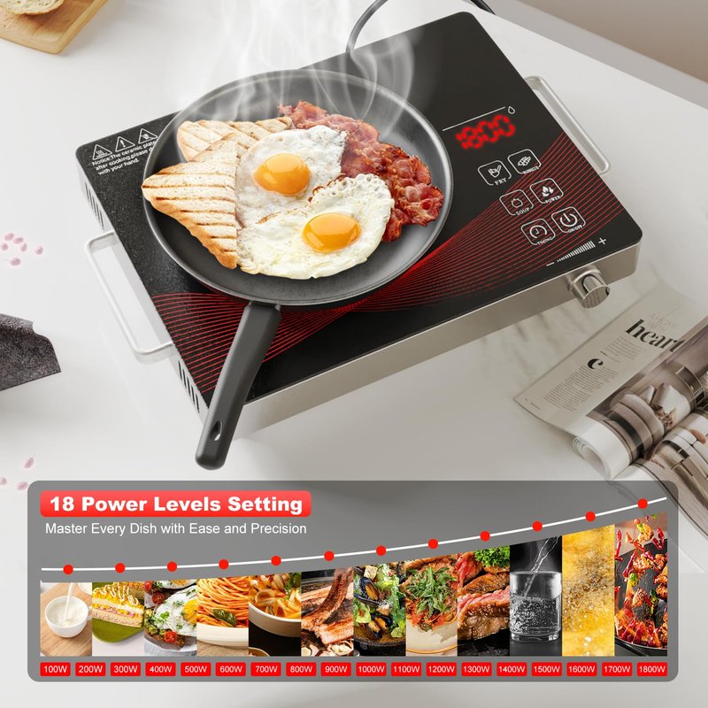 Argyolas electric burners for cooking stove cooker cocina electrical 1 hornillas parrilla eléctrica para cocinar Portable Electric Cooktop Single Burner Stove with Plug,Hot Plate Countertop1800W 110V