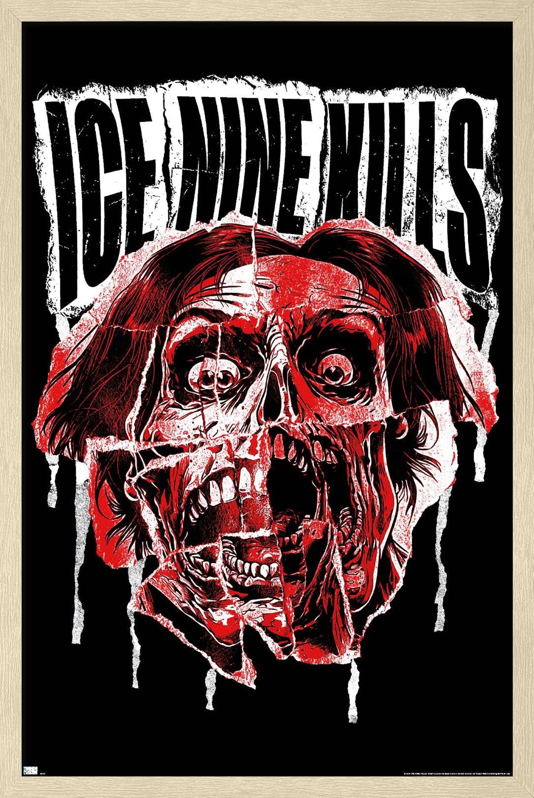 Ice Nine Kills - Scream Face Wall Poster, 22.4L" x 14.7W", Blonde Framed Version