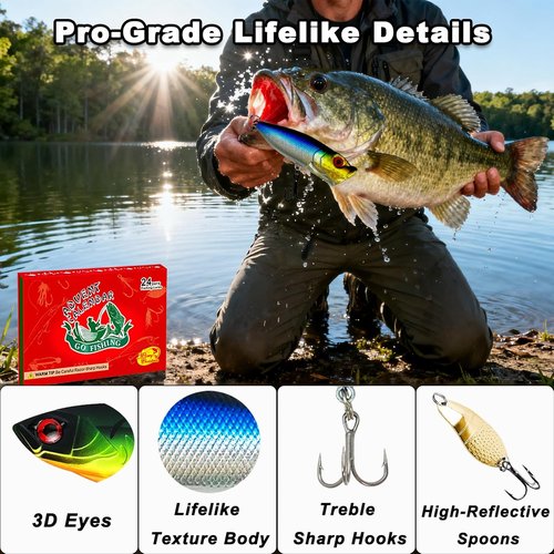 Fishing Advent Calendar 2025 - Ultimate Christmas Gift for Men & Teens | 24 Days of Tackle & Lures
