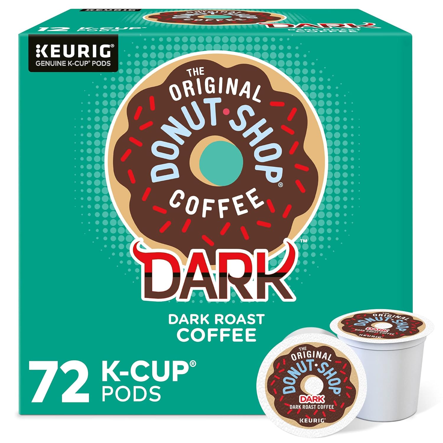 Original Donut Shop Dark Roast K-Cup Pods - Single-Serve Coffee, 72 Count