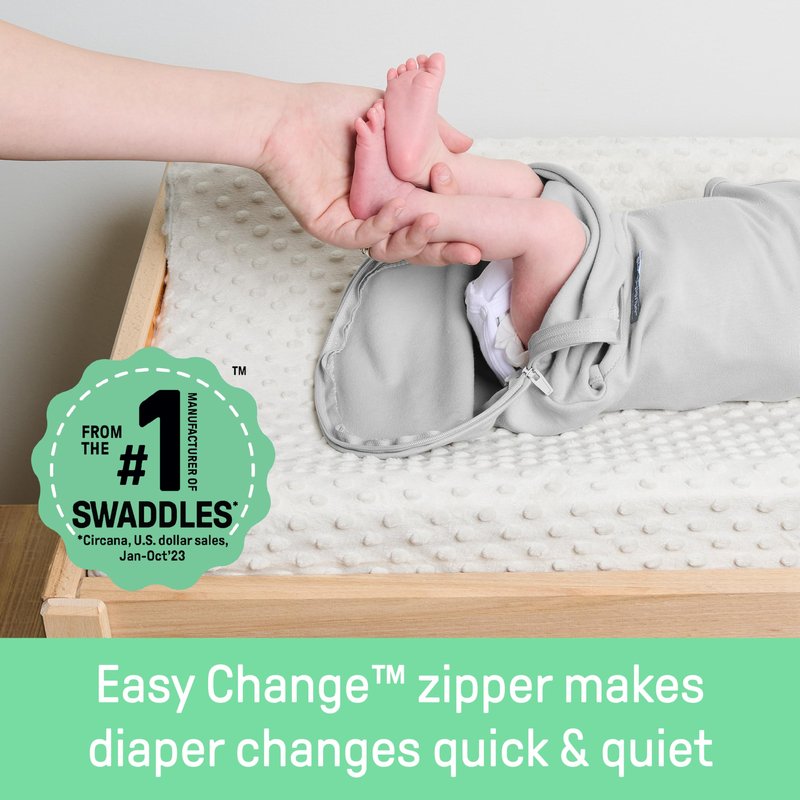 SwaddleMe by Ingenuity Easy Change Baby Swaddle in Size Small/Medium, 0-3 Months, 7-14 Pounds, 3-Pack with Easy Change Zipper - Country Petals