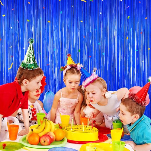 Blue Party Decorations by [Brand Name] - 2-Pack Ocean-Themed Streamers & Tinsel Fringe Curtains for Birthdays, Weddings & Celebrations