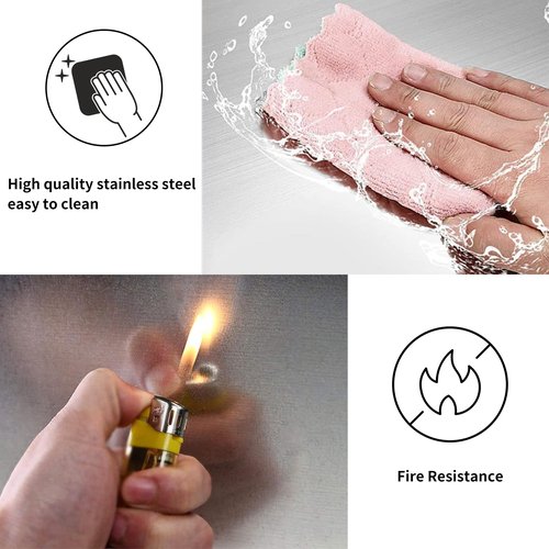 2 pcs 4 Sided Splatter Guards for Frying | Grease Splatter Guard for Frying Pan | Foldable Stainless Steel Grease Splatter Screen | Anti Splatter Foldable Kitchen Backsplash Protector for Stove Top