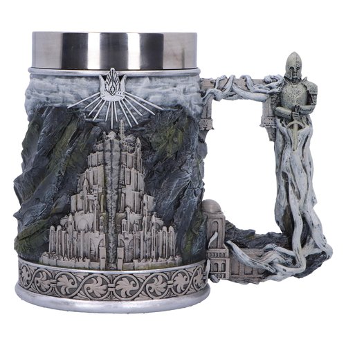 Nemesis Now Lord of the Rings Gondor Tankard 15.5cm, Resin, Official Lord of the Rings Merchandise, Gondor Beer Mug, Stainless Steel Insert, Cast in the Finest Resin, Expertly Hand-Painted