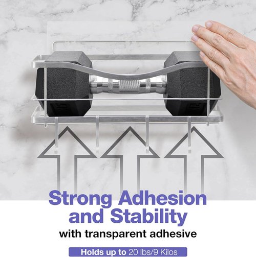 KINCMAX Premium Shower Caddy - Self-Adhesive Wall Organizer | 2-Pack Rustproof Stainless Steel Shelves, Silver
