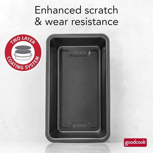 GoodCook PRO Nonstick Loaf Pan - Easy-Clean Carbon Steel Bakeware for Breads & Cakes, 9 x 5-Inch, Gray