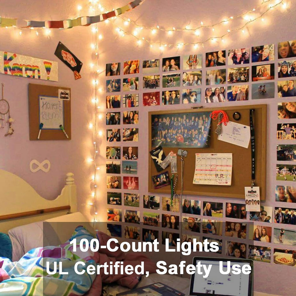 ODEETRONIC Warm Christmas Lights - 21.63ft 100-Count Clear Fairy String Lights | UL Certified for Indoor & Outdoor Use