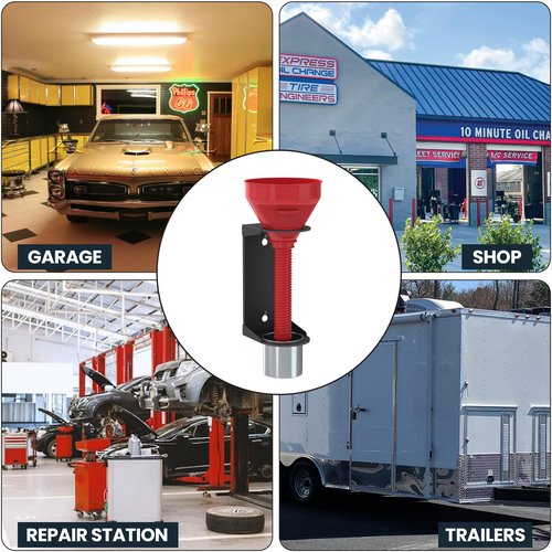 UNITEDPOWER Wall Mount Oil Funnel Holder, Organizer Storage Rack with Removable Collection Cup, Fluid Drain Caddy for Workshop, Shed, Garage, Home (Only Holder, No Funnel)