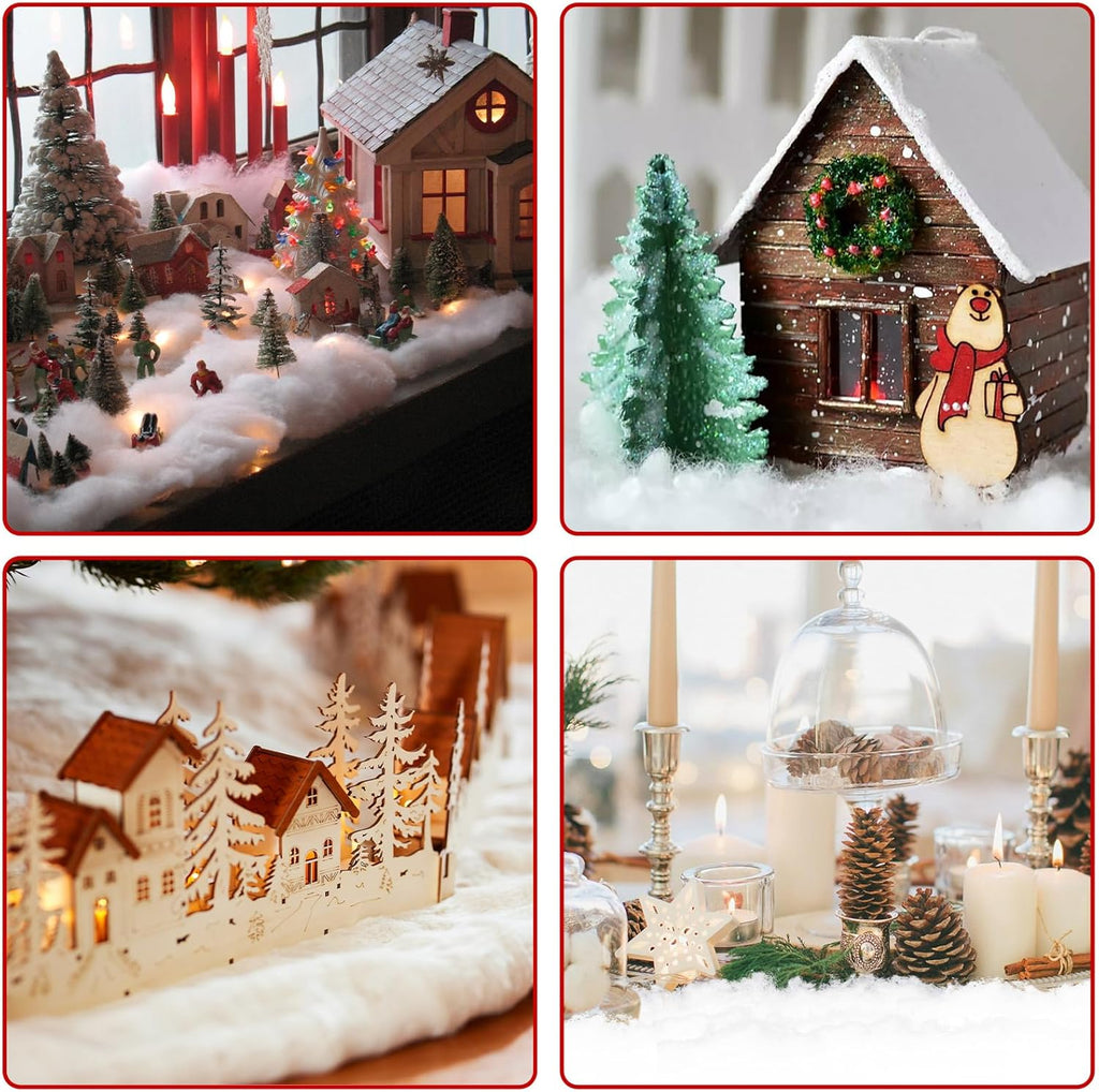 Skiennix Fake Snow Blankets - Perfect for Christmas Village Decor | 31.5 x 94.5 Inches (Set of 2)