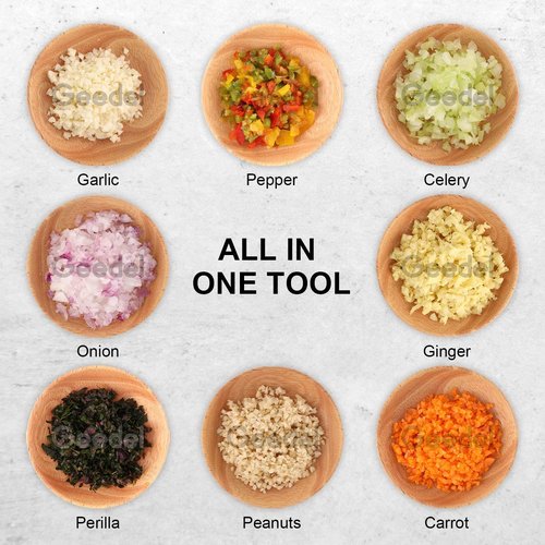 Geedel Food Chopper - Easy-To-Clean Manual Vegetable Cutter | Dishwasher Safe for Onions, Garlic & Nuts