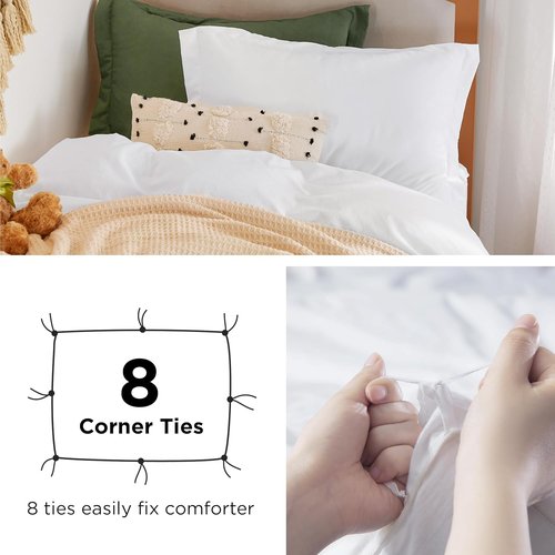 Bedsure Duvet Cover Set - Extra Soft Twin/Twin XL Bedding in White | 2 Pieces with Zipper Closure