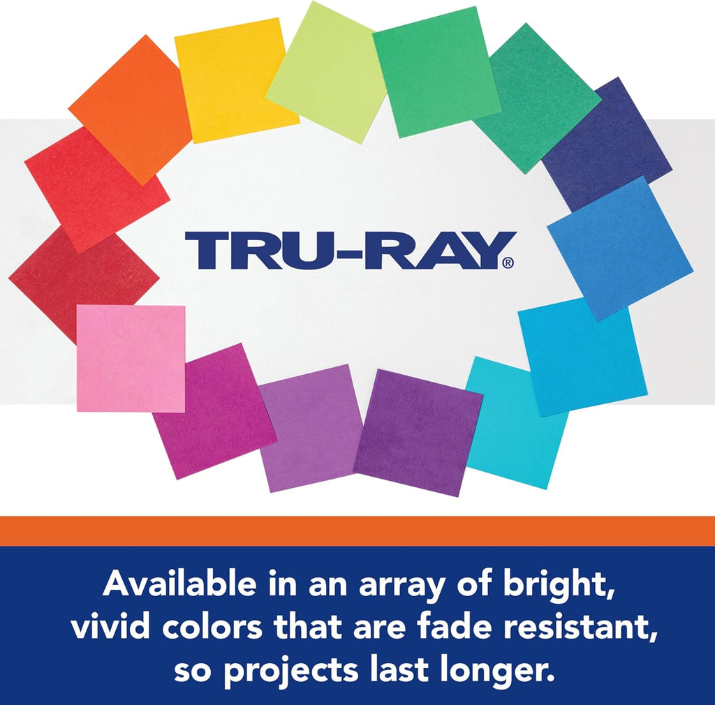 Tru-Ray Construction Paper - 10 Classic Colors | 9" x 12" | 50 Sheets for Creative Projects