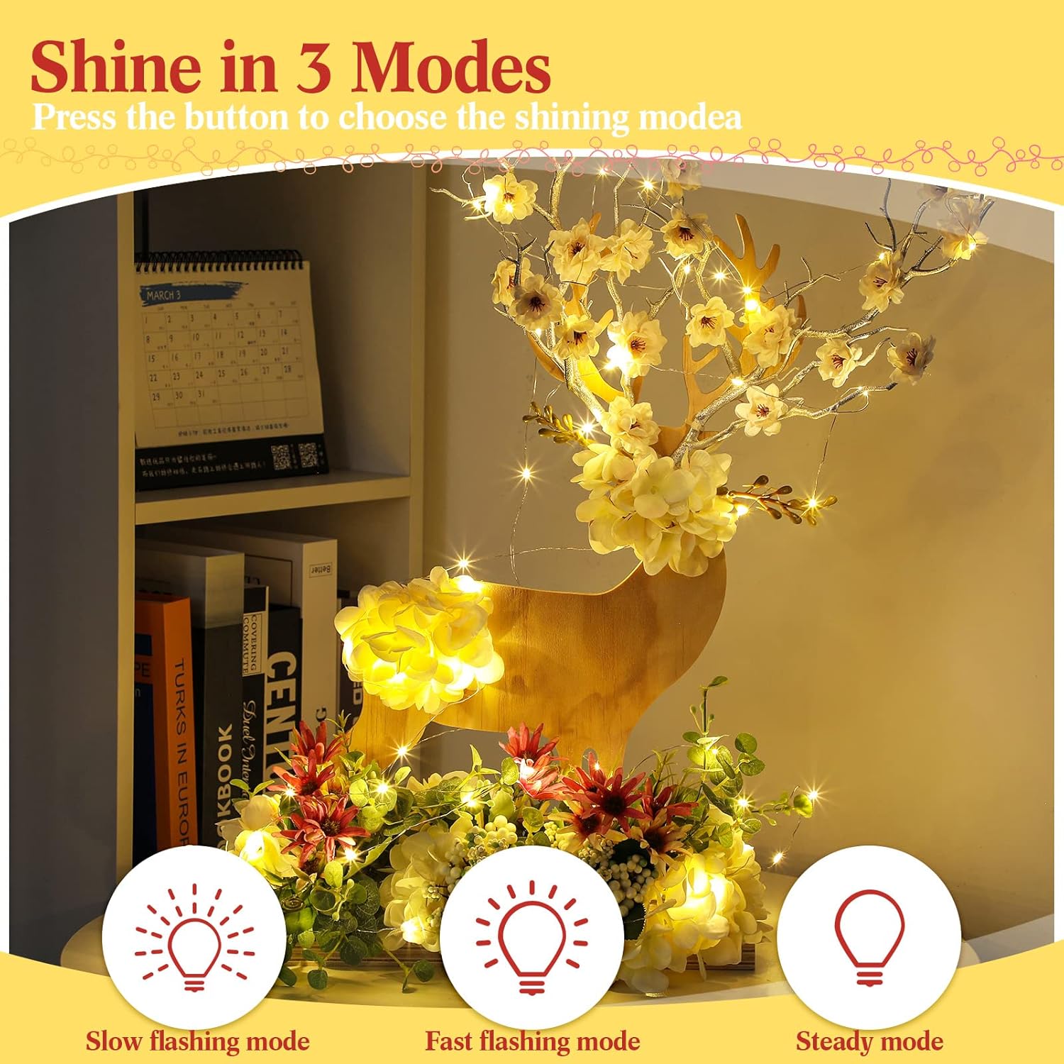 Tuanse 150 Pack LED Fairy Lights - Battery Operated String Lights with 3 Speed Modes | 7 ft Warm White Twinkle Lights for Weddings & Parties