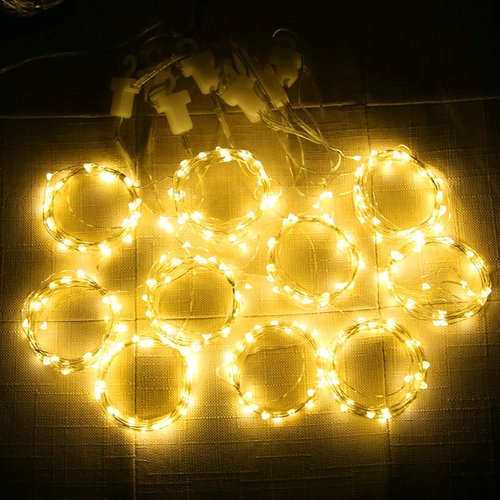 HOME LIGHTING 300 LED Window Curtain String Lights - 8 Lighting Modes, Remote Control, USB Powered | Warm White for Christmas & Weddings