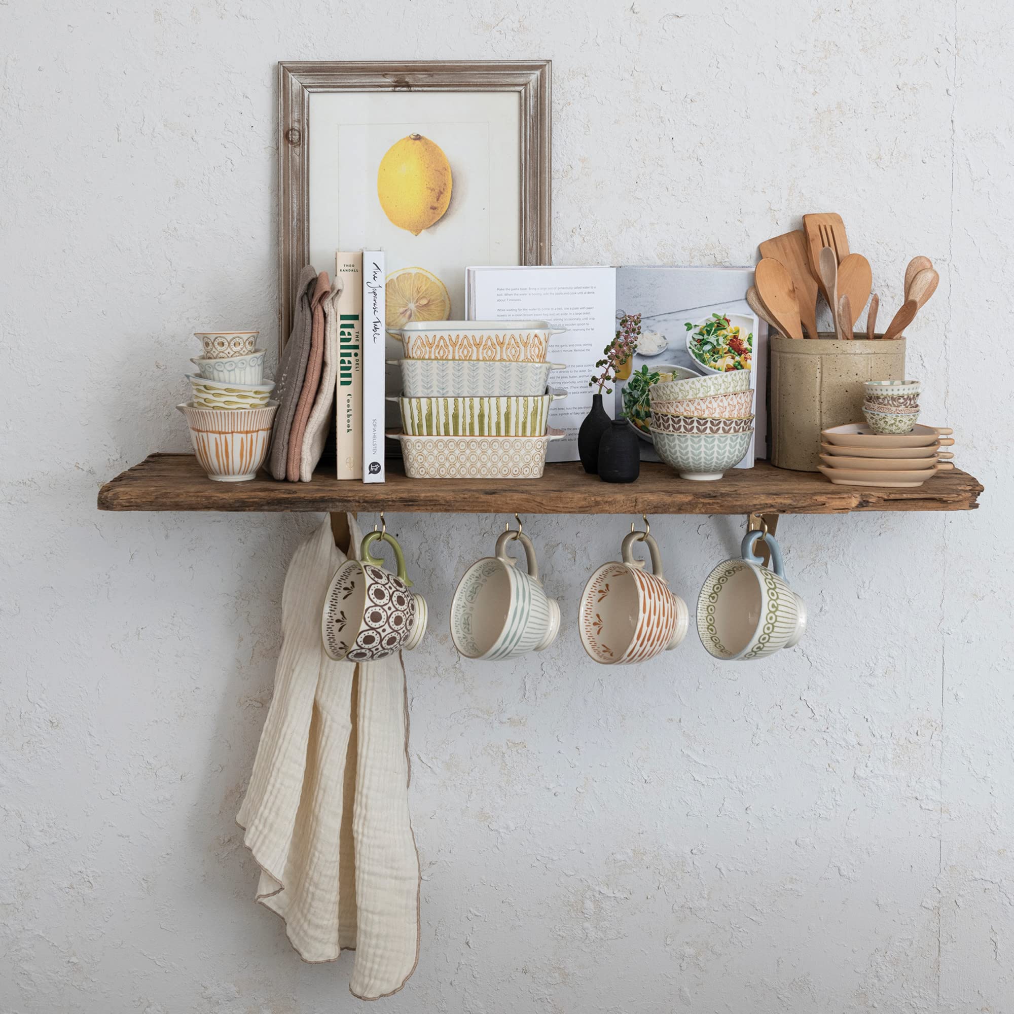 Stoneware Measuring Cups with Pour Spout, Set of 4 Sizes, Multicolor