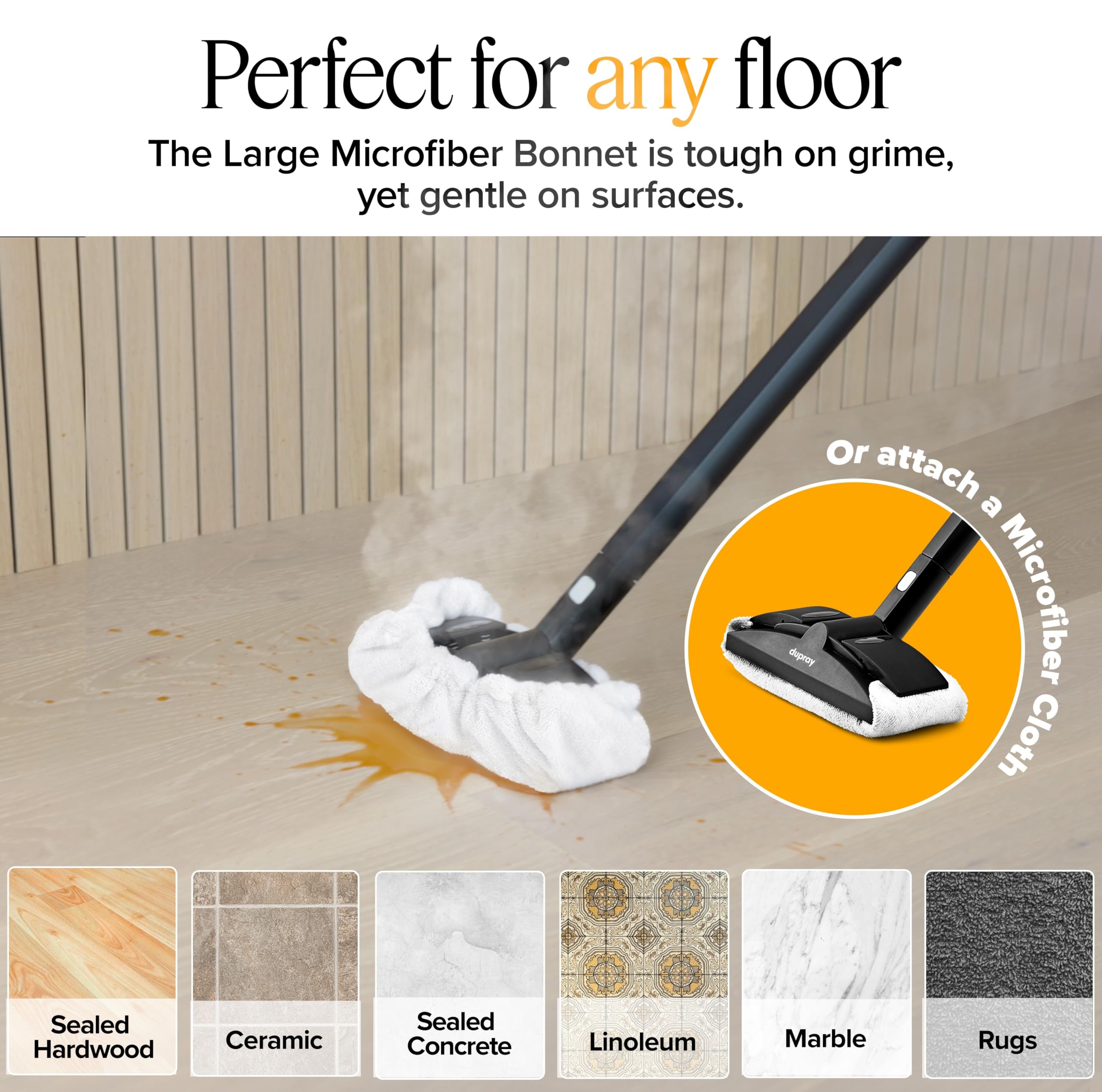 Dupray Steam Cleaning Pack Pro, 24-Piece Accessory Kit for Dupray Steam Cleaners, Microfiber Cloths & Bonnets, Nylon Brass Horsehair Stainless Brushes, Felt Storage Bag