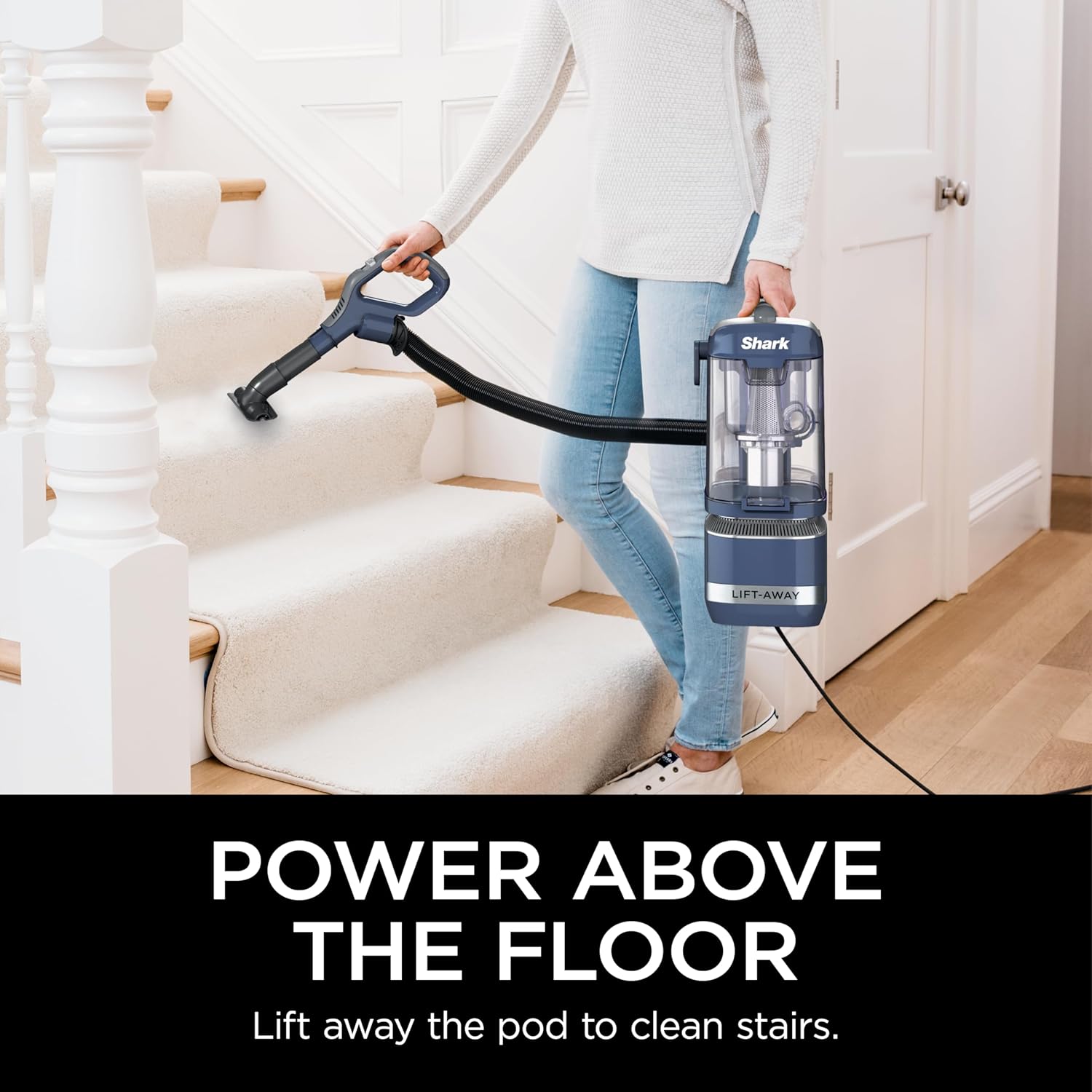 Shark Navigator Lift-Away ADV Upright Vacuum - Powerful Pet Hair Pickup & HEPA Filter - Lightweight, Blue Jean