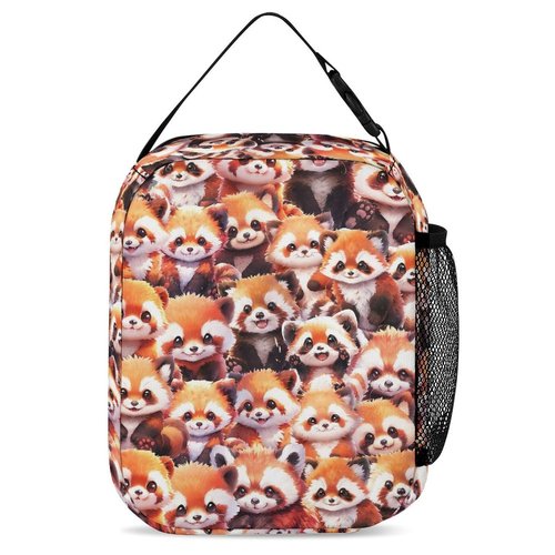 CaomeiWu Red Panda Backpack with Lunch Box & Pencil Case for Kids Girls Boys School, 16 Inch Cute Red Pandas Bookbag, School Backpack for Students Children, Lightweight, Large Capacity