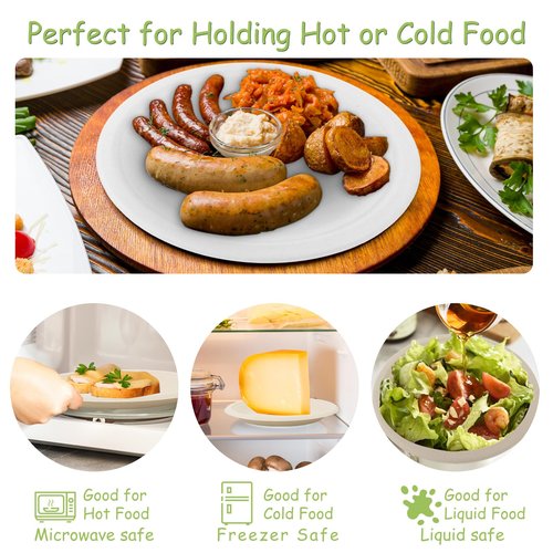 Diihossbox 150 Piece (25 Sets) Biodegradable Paper Plates Set Disposable Heavy-Duty Eco Friendly Dinnerware Set,Include Plates,Forks,Knives,Spoons,Napkins for Birthday Camping Party Picnic BBQ