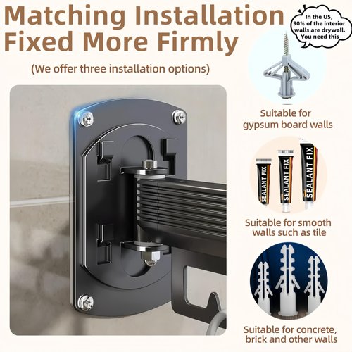 Puixieom Mounted Wall Drying Rack, Laundry Hanger Dryer Rack, Laundry Hanger Rack, Wall Mounted Clothes Rack, Laundry Room Hanging Rack(Foldable/High-Bearing/Never Fall Off/Third Generation/Grey)