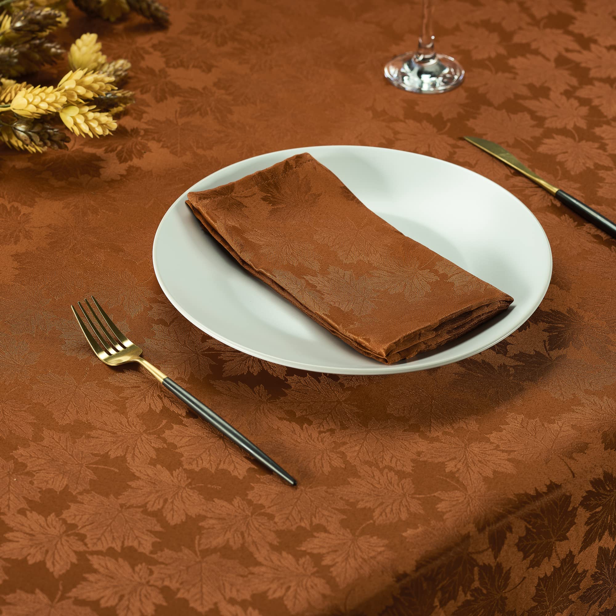 Kadut Thanksgiving Tablecloth Maple Leaf, Harvest, Fall Tablecloth. Rustic (70x120 Inch) for 8 Foot Rectangle Tables Heavy Duty Fabric, Stain Proof Table Cloth for Harvest, Holiday.