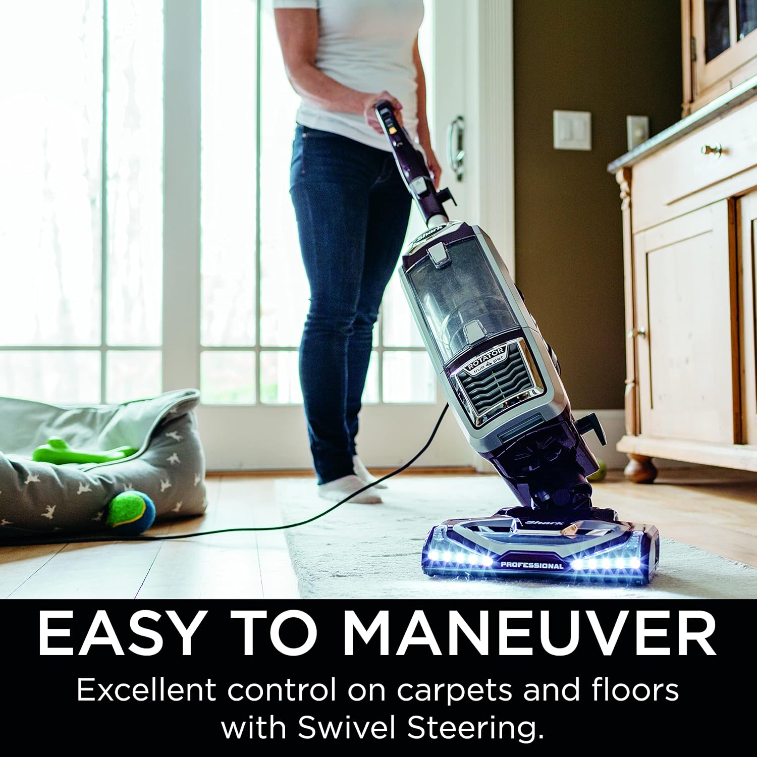 Shark NV752 Rotator Upright Vacuum - Powered Lift-Away with HEPA Filter & LED Headlights | Bordeaux