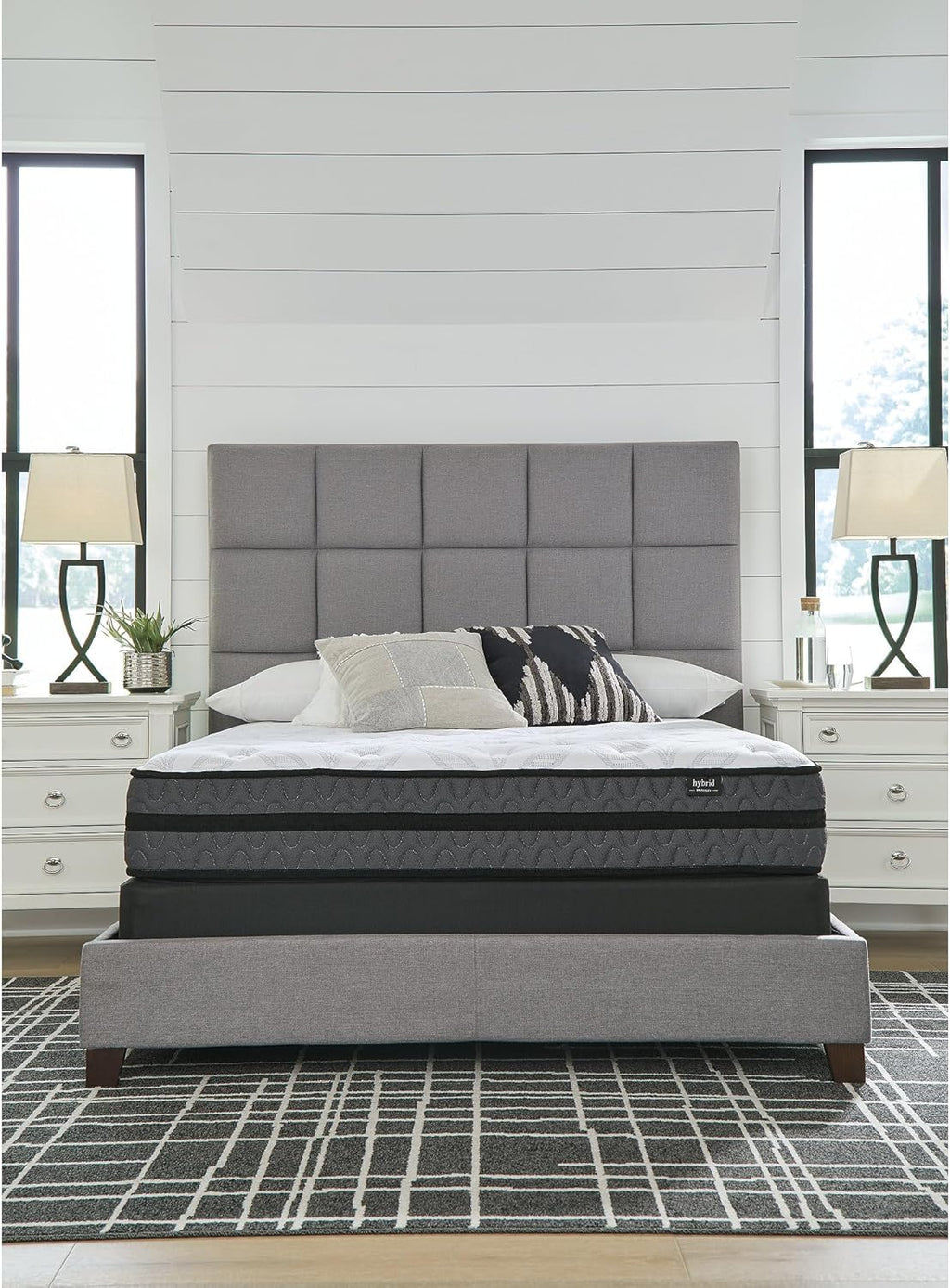 Signature Design by Ashley Queen Gel Memory Foam Mattress - 10 Inch Pocketed Hybrid for Pressure Relief & Lumbar Support