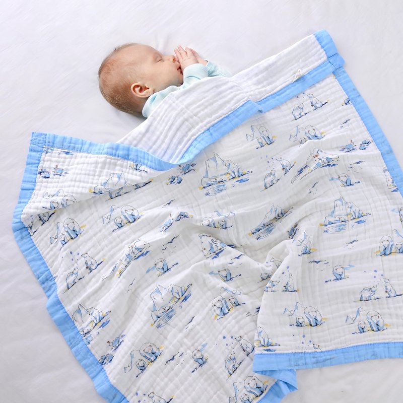 Jay & Ava Muslin Christmas Baby Blanket 42” x 42”, Soft Toddler Cotton Baby Blankets for Boy, 4 Layers Bed Muslin Throw for Baby Crib, Large Baby Receiving Blanket - (Christmas Forest)