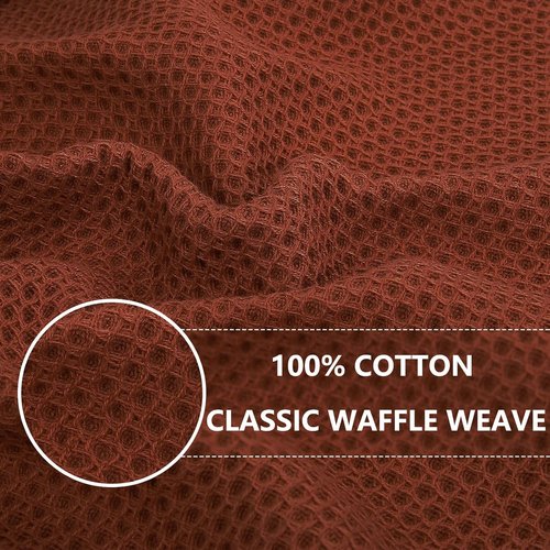 Homaxy 100% Cotton Dish Cloths - Ultra Soft, Absorbent & Quick Drying | 12 x 12 Inches, 6-Pack, Rust