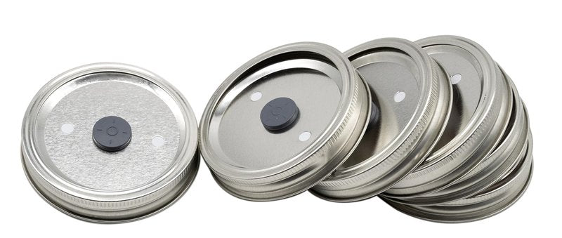 Root Mushroom Farm- 6Pcs Wide Mouth Mushroom Liquid Culture Lids, Mason Jar Lid with Two air exchange openings, 0.22um PTFE Filters & 20mm Self Healing Injection Port
