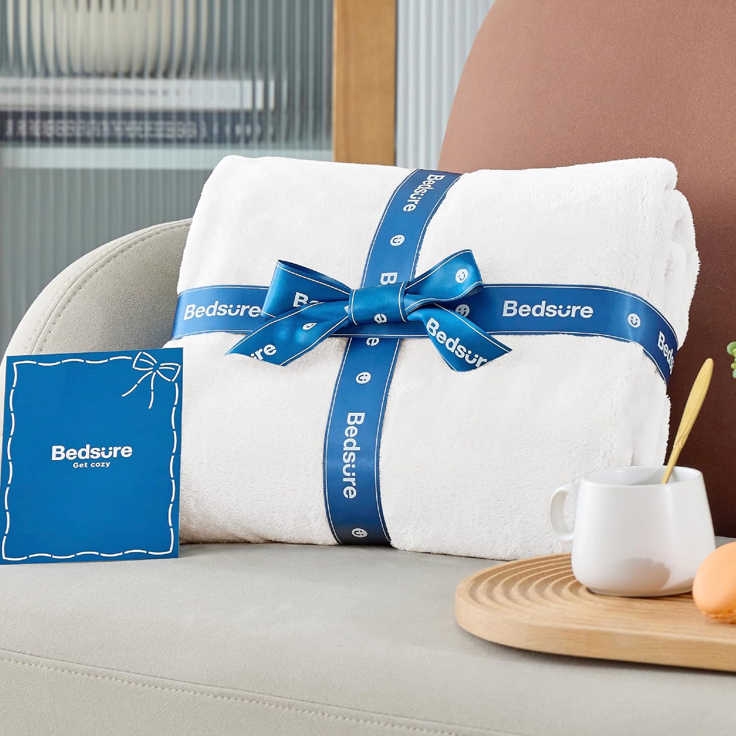 Bedsure GentleSoft Fleece Blanket - Cozy Small Throw for Kids | 43x55 Inches, White