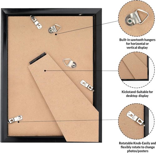 LaVie Home 3.5x5 Picture Frame - Classic Black Frame with HD Plexiglas for Wall Display