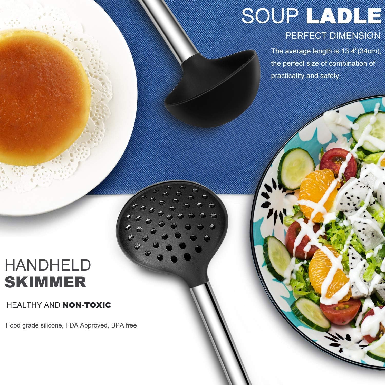 Skiennix Kitchen Utensil Set - 33 Silicone Cooking Gadgets & Spoons for Nonstick Cookware | Durable Spatula Set