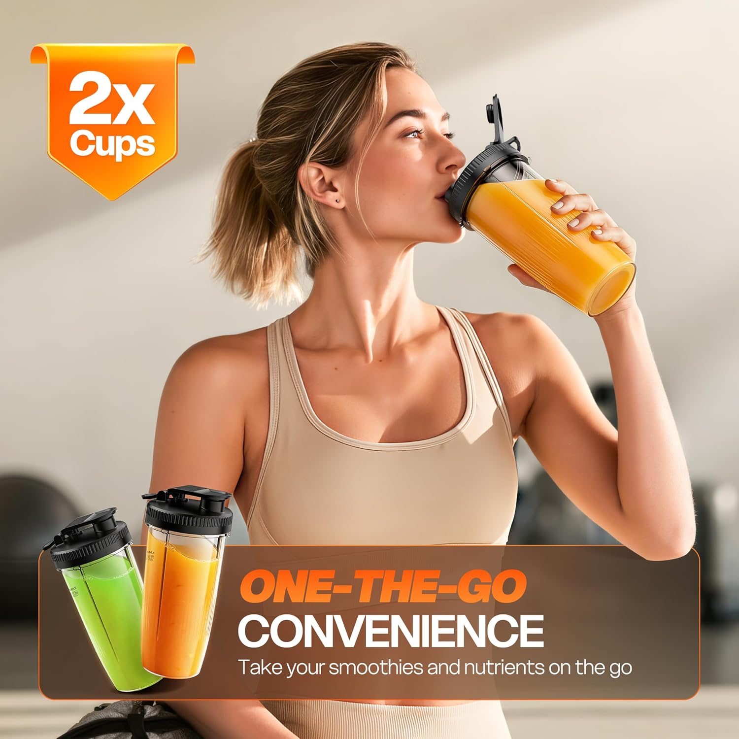 Turelar Portable Personal Blender - Smoothie Maker with 2 x 24oz Cups & Extra Lid | Perfect for Juices & Baby Food