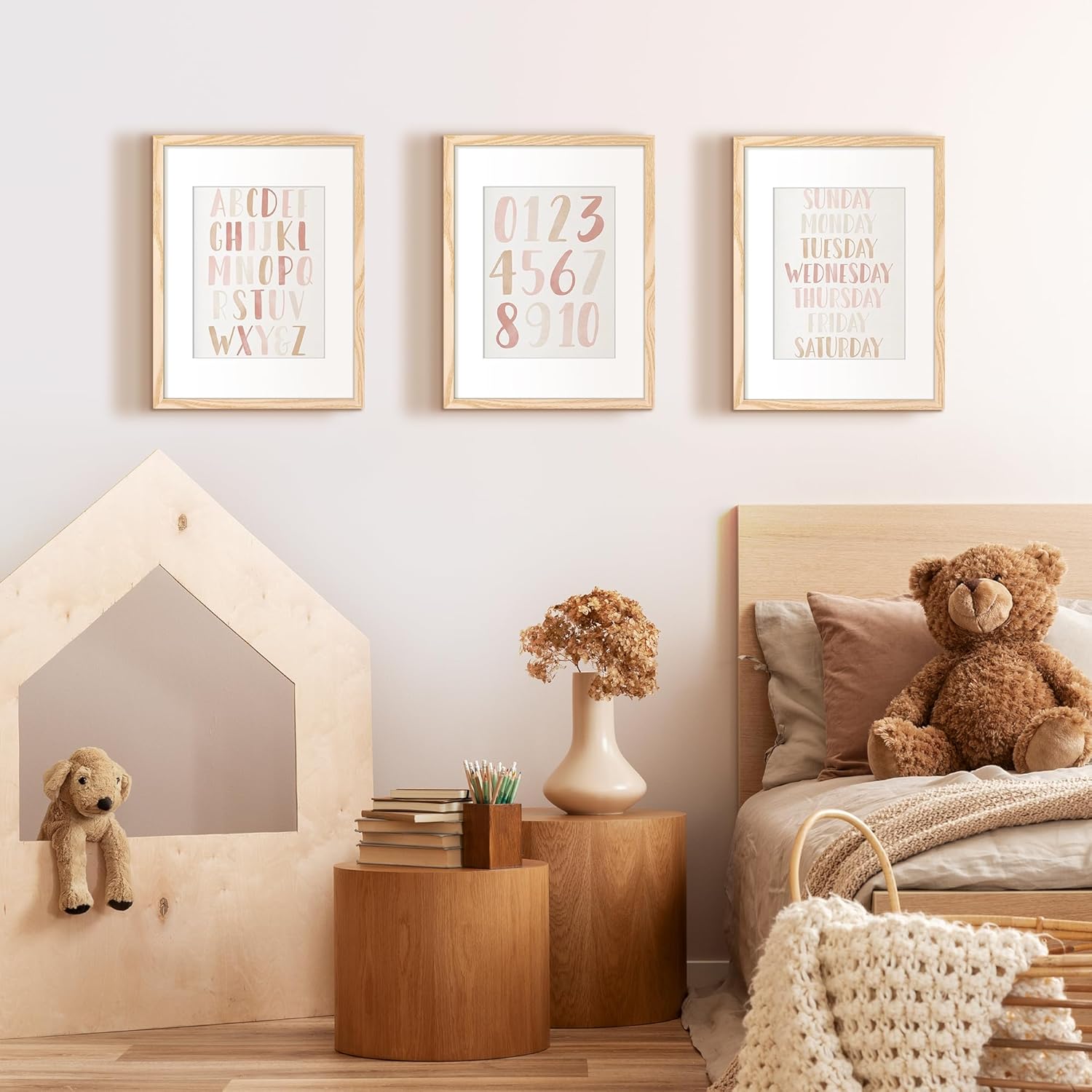 Upsimples 12x16 Picture Frame - Versatile Display for 8.5x11 Photos with Mat or 12x16 Without - Natural Finish