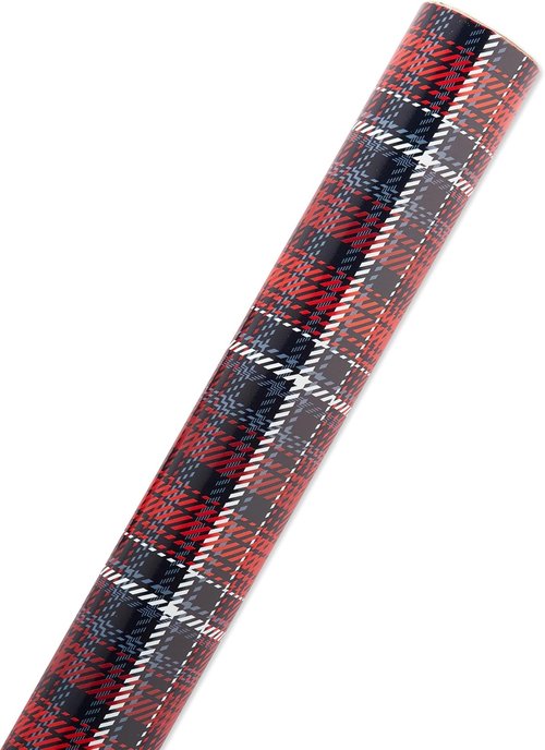 American Greetings Jumbo Reversible Christmas Wrapping Paper - Red & Black Polka Dots | 175 sq. ft. Roll (30 in. x 70 ft.)